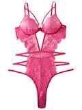 Women Lace Bodysuit Female Underwear Floral Embroidery Heart Shaped Ornament Design Bodycon