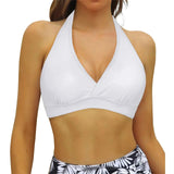 Bikini Bra Top Push Up Swim Crop Top Sexy V Neck Tie Back Swimwear Solid Beachwear One Piece Swimsuit Underwear Bathing Suit