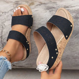 2025 Summer Platform Wedges Sandals Women Vintage Hollow Out Thick Bottom Slippers Woman Comfortable Non Slip Rome Shoes Female