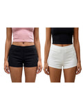 2026 Summer Women Shorts with Pockets Elegant Solid Color Low Rise Slim Fit Mini Shorts for Beach Daily Wear