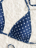 With Shorts Polka Dot Halter Mini Micro Thong Bikini Female Swimsuit Women Swimwear Three-pieces Bikini Set Bathing Suit Swim