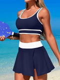 2026 Sporty Swimsuit Women Two Pieces High Waist Beach Dress Solid Swimwear Female Bathers Bathing Swimming Swim Suit Beachwear
