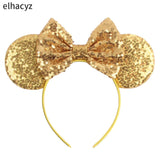 2025 Chic Disney Embroidery Sequin Minnie Ears Headband DOT Bow Hairband Girls Women Party Head Wear Kids DIY Hair Accessories