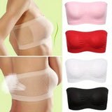 Women’s Strapless Bandeau Bra Soft Stretch Breathable Seamless Mesh No Underwire Comfortable Summer Everyday & Formal Wear