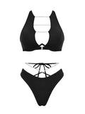 2026 Trendy Swimwear – Chic Minimalist Bikini with Sparkling Chains Perfect for Beach Wear and Pool Parties Summer Getaways