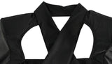 Ahagaga Sexy Club Women's Mini Dresses Solid Hollow Out V-Neck Regular Long Sleeves Sheath Bodycon Slim Fit Streetwear Vestidos