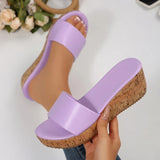 Fashion White Wedges Sandals Women Plus Size 43 Chunky Platform Slippers Woman Lightweight Peep Toe High Heel Sandals Female