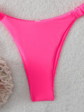 Strappy Bandeau Thong Bikinis 2026 Women Sexy Swimsuit Solid Brazilian Swimwear Female Bathers Bathing Swimming Swim Suit