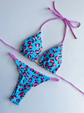 Leopard Halter Scrunch Butt Mini Micro Thong Bikini Women Swimwear Female Swimsuit Two-pieces Bikini Set Bathing Suit Swim Lady
