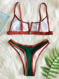 Splicing Denim V Shaped Thong Bikini Women Swimsuit Female Swimwear Two Pieces Bikini Set Bather Push Up Bathing Suit Swim Lady