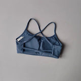 Women's Sexy Cross Backless Yoga Sports Bra Quick Drying Skin Friendly Nude Fitness Bra for Active Wear