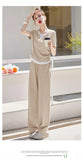 Knitted two-piece casual suit is loose and comfortable