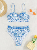 2026 High Waist Bikinis Women Print Push Up Swimsuit Floral Swimwear Female Bathers Bathing Swimming Suit Summer Beachwear