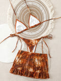With Skirt Print Halter Micro Thong Bikini Female Swimsuit Women Swimwear Three-pieces Bikini Set Bathing Suit Swim Beachwear