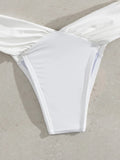 Sexy Pleate High Waist Bikini Set 2025 Women Halter Push Up Underwire Two Piece Swimsuit Summer Bathing Suit Swimwear Biquini