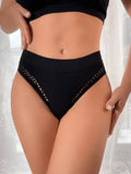 1pcs Mid Waist Sexy Women's Panties Hollow Out Breathable Comfortable Female Underwear Lingerie Solid Fishnet Ladies Briefs