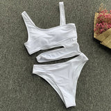 DEKA One Shoulder Swimsuit Women Swimwear Sexy Bikinis Female Biquini Hollowen Swim Suits Cut Out Bodysuit Bathingsuit Beachwear