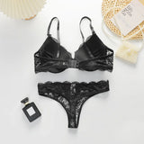High Quality Simple And Sexy Lace Women's Push Up Two-piece Bra And Underwear A3107