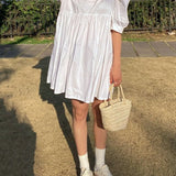 ABQR Summer Handmade Small Woven Bag Corn Husk Handbag Basket Straw Rattan Bag Parent-Child Children Straw Rattan Purse