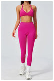 Breathable Quick Drying Yoga Set for Women Beauty Back Sports Bra High Waist Leggings Fitness Suit Outwear Gym Running Tracksuit