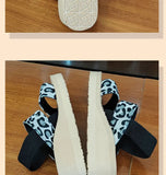 2026 Light Weight Summer Leopard Sandals For Women Daily Walking Shoes Soft EVA Elastic Band Girls Student Platform Sandalias