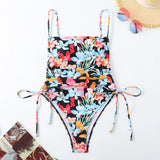 2026 Floral String One Piece Swimsuit Backless Sexy Swimwear Women Bathing Suit Female Swimming Summer Beachwear Bodysuit