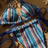 DEKA Tie-Up Bikini Set Bathing Suit Beachwear Women Sexy Swimsuits Halter Swimwear Padded Bra Thong Bottoms Female Bikin