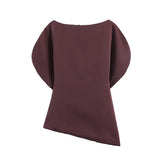 Women's Fashionable Elegant Versatile Puff Sleeve Top Women Boat Neck Puff Sleeve Hem Blouse Solid Color Slim Fit Top ASH4