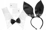 Easter Bunny Girl Cosplay 3-Piece Prop Set - Satin Headband Fluffy Rabbit Tail for Halloween Christmas