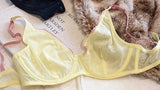 Elegant French Design Minimizer Bra Fashion Triangle Cups Structural Support Ultra Thin Soft Mesh Lingerie Set MOYISU Sexy Tushy