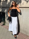 Foridol White Black New in Long Dress Women Summer Off Shoulder Strapless Casual Party Beach Midi Dress 2025 Elegant Sundress