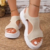 Summer Hollow Out Platform Sandals Women Fashion Open Toe Arch Support Sandal Woman Thick Bottom High Heel Sports Sandals Female