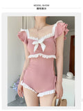 Female One-piece Swimsuit, Cute Girl, Conservative Coverage, Slimming Effect, Instagram Style New Vacation Hot Spring Swimsuit