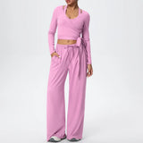 3 Pcs Women's Seamless Yoga Set Sports Fitness Gym Slim-Fit Long Sleeve & Tank Top Suits Workout Running Training Sets