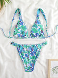 2025 Brazilian Thong Bikinis Strappy Swimsuit Women Sexy Printed Swimwear Female Bathers Swimming Bathing Swimming Swim Suit