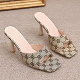 Fashion Design Stiletto High Heel Sandals Women Summer Plus Size 43 Square Toe Sandals Woman Elegant Party High Heeled Shoes