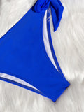 sexy front bow knot push up bikinis two pieces solid swimsuit tie bikini swimsuit Swimwear Biquini conjunto de bikini tankini