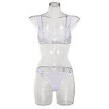 Sexy French Minimizer Bra Ultra Thin Embroidery Lace Large Bust Full Coverage Wireless Lingerie Set CA Delivery MOYISU 32-38-ABC