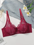 Women's sexy embroidered lace plus size bra with steel ring gathering push up breathable and comfortable lingerie MR2964