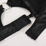 Toucheart Sexy Hollow Out Halter Chain Lingeries Bra Set Exotic Glossy Pu Leather Set Underwear For Women Bra Set Sexy Lingerie