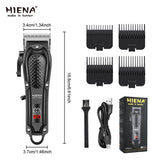 hiena Hair Clipper Professional Hair Cutting Machine Adjustable Hair Trimmer Electric 9000 RPM Barber LED Clipper for Men