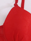 Beautiful Design Sexy Red Underwear Lace Underwire Back Buckle Bras Crop Top Shapewear Plus Size Women's Clothing A5100