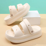 Women Summer Platform Sandals Thick Sole Home Street Slippers Soft EVA Girls Student Daily Walking Shoes 2 Way Wear Sandalias