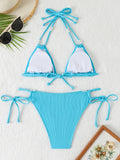2026 String Triangle Printed Bikini Women Sexy Swimwear Female Halter Swimsuit Solid Bathers Bathing Swimming Swim Suit Beach