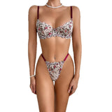 French retro lace underwear set sexy push-up bra erotic underwear
