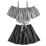 Swimsuit women's new Xia one shoulder camisole swimsuit ins conservative cover belly slimming split skirt swimsuit
