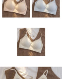 Summer Seamless Crop Top Bra Small Chest Gathered Thin Straps Back Accentuating Bralette Beachwear Light Support Wirefree AU