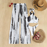 Halter Printed With Beach Pants Bikini Women Swimwear Female Swimsuit Three-pieces Bikini set Bather Bathing Suit Swim V3542