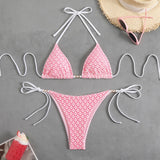 2026 Halter String Bikinis Sexy Triangle Swimsuit Women Plaid Swimwear Female Bathers Bathing Swimming Swim Suit Beachwear