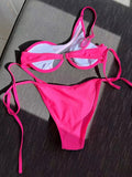 Splicing Black Mesh Underwired Bikini women swimsuit female swimwear Two pieces Bikini set High cut Bather Bathing suit Swim